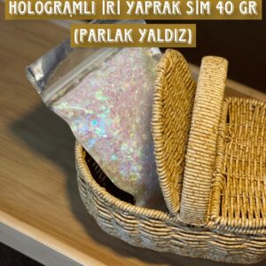 HOLOGRAMLI İRİ YAPRAK SİM 40 gr (PARLAK YALDIZ)